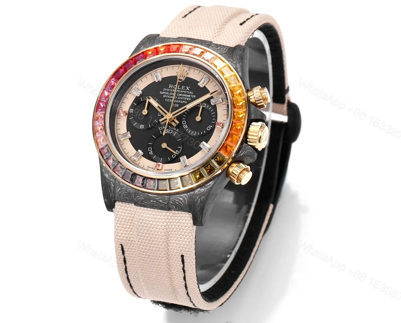 View 2 of EW Factory Clean Factory TW Rolex Daytona Carbon Fiber Rainbow Watch