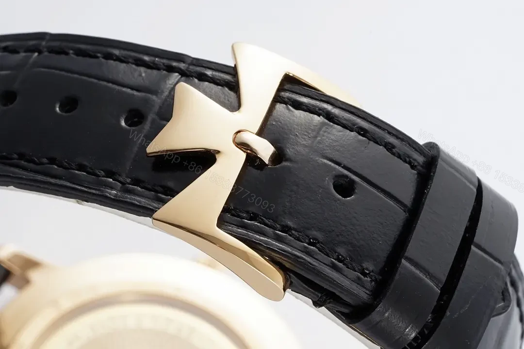 View 7 of PPF Factory Vacheron Constantin Patrimony 85180 Series Watch – Black Dial, Rose Gold Case, Black Leather Strap