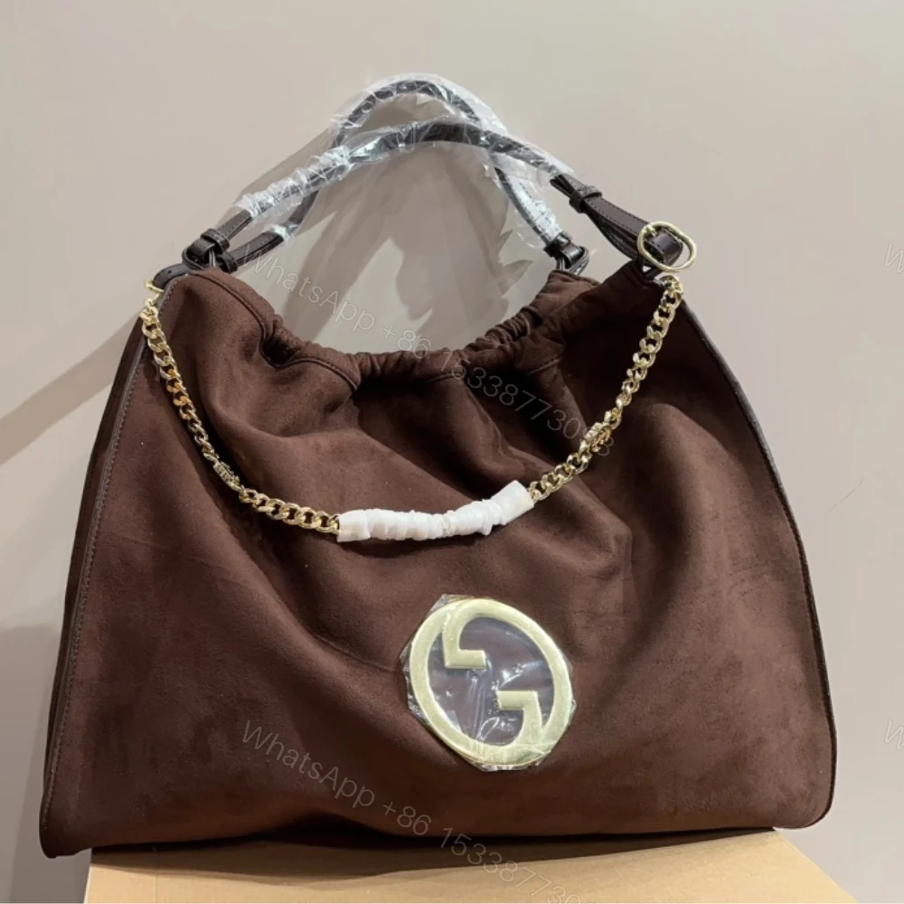 View 2 of GUCCI BLONDIE LARGE SUEDE TOTE BAG BROWN 50CM