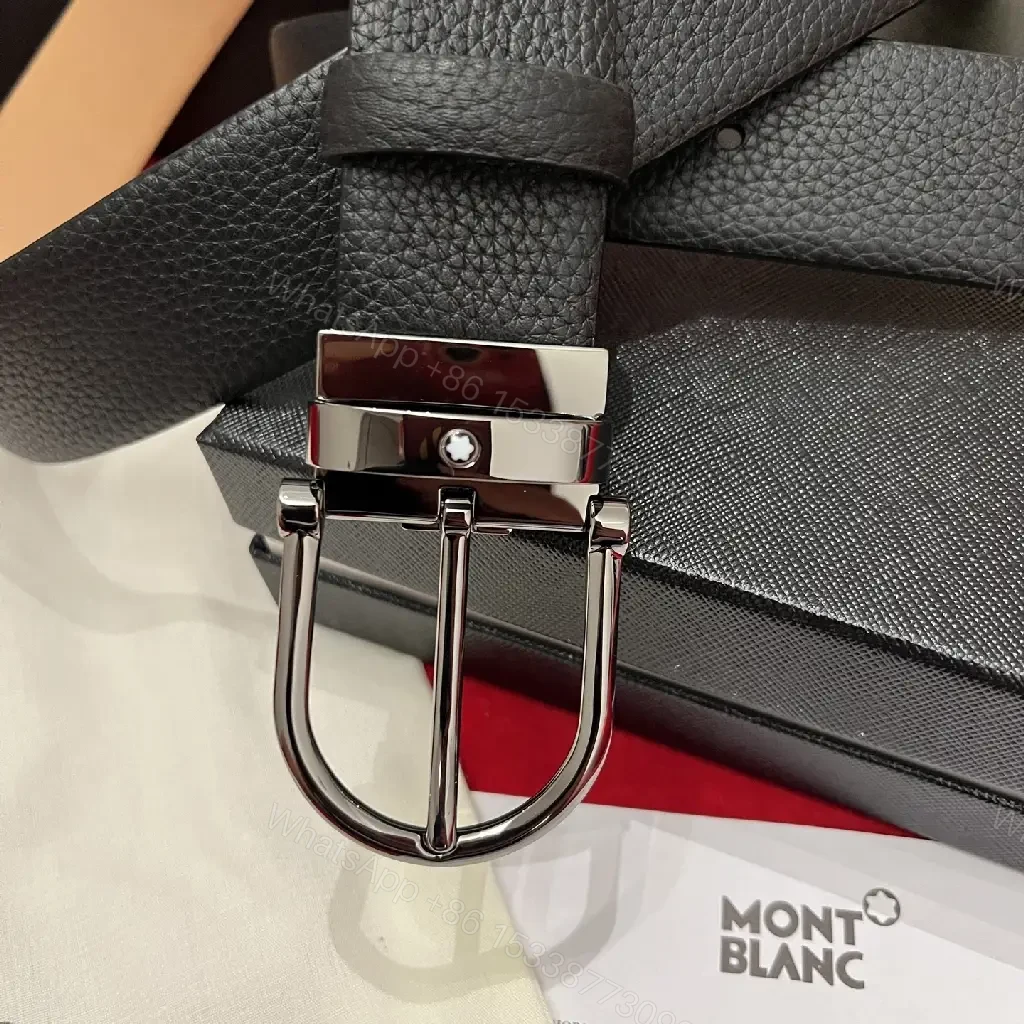 View 2 of Ultra-Premium Black Pebbled Leather Belt - Modern Buckle, Durable Comfort