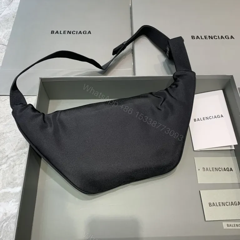 View 4 of Black Nylon Belt Bag â€¢ Balenciaga-Inspired Crossbody Carry