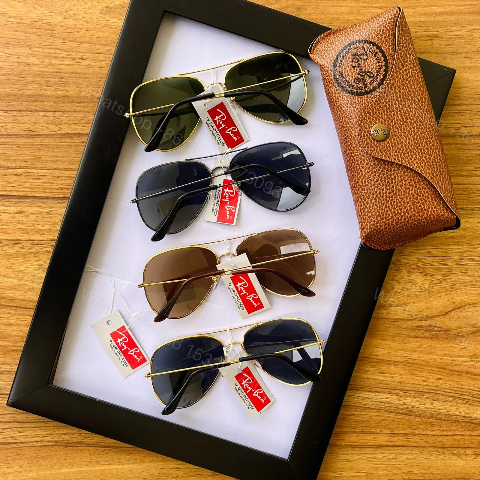 View 2 of Ray-Ban Aviator Black-Green Metal Frame