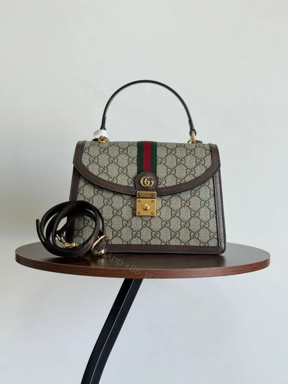 View 3 of Ophidia small top handle bag with Web