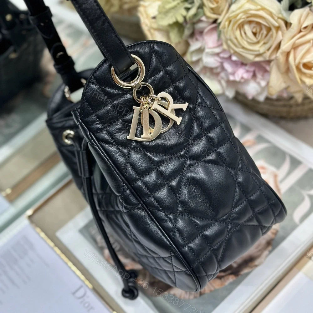 View 4 of 高仿Dior*D-Motion系列M2851M900小牛皮水桶包小號黑色免檢版