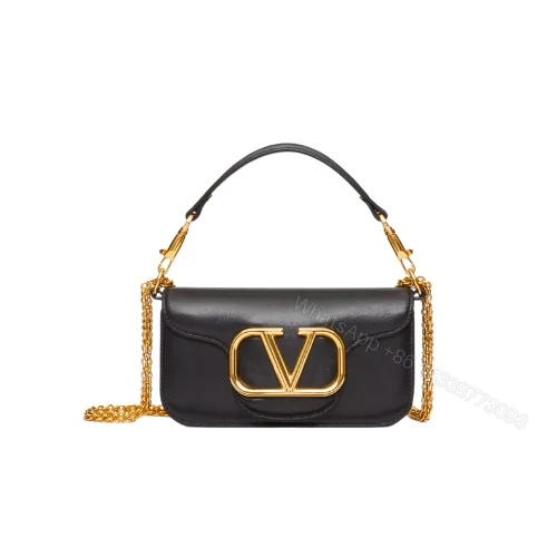 VALENTINO LOC? SMALL SHOULDER BAG IN CALFSKIN BLACK 1W2B0K53ZXL0NO — view 1