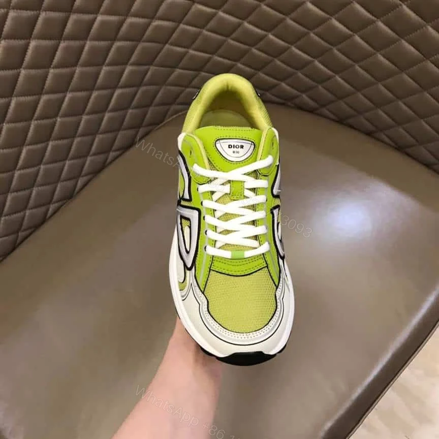 View 4 of DIOR B30 SNEAKER YELLOW MESH AND WHITE TECHNICAL FABRIC – CD87