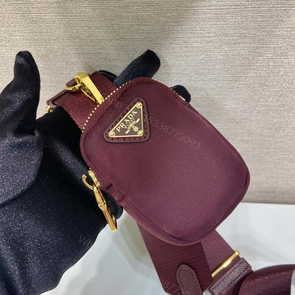 View 6 of 高仿Prada*RE-Nylon系列1BH204單肩包酒紅色免檢版