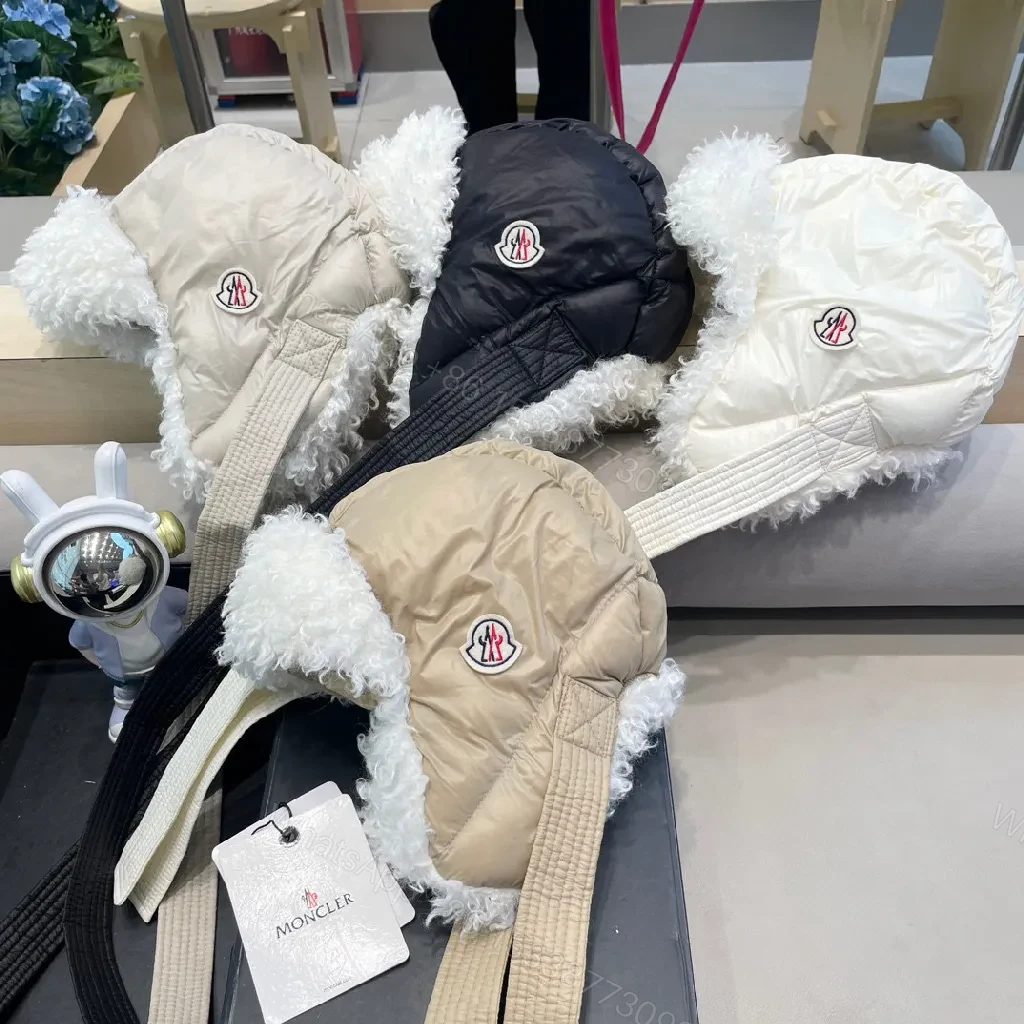 View 8 of Beige Padded Hat with Plush Lining – Luxury Cozy Detail