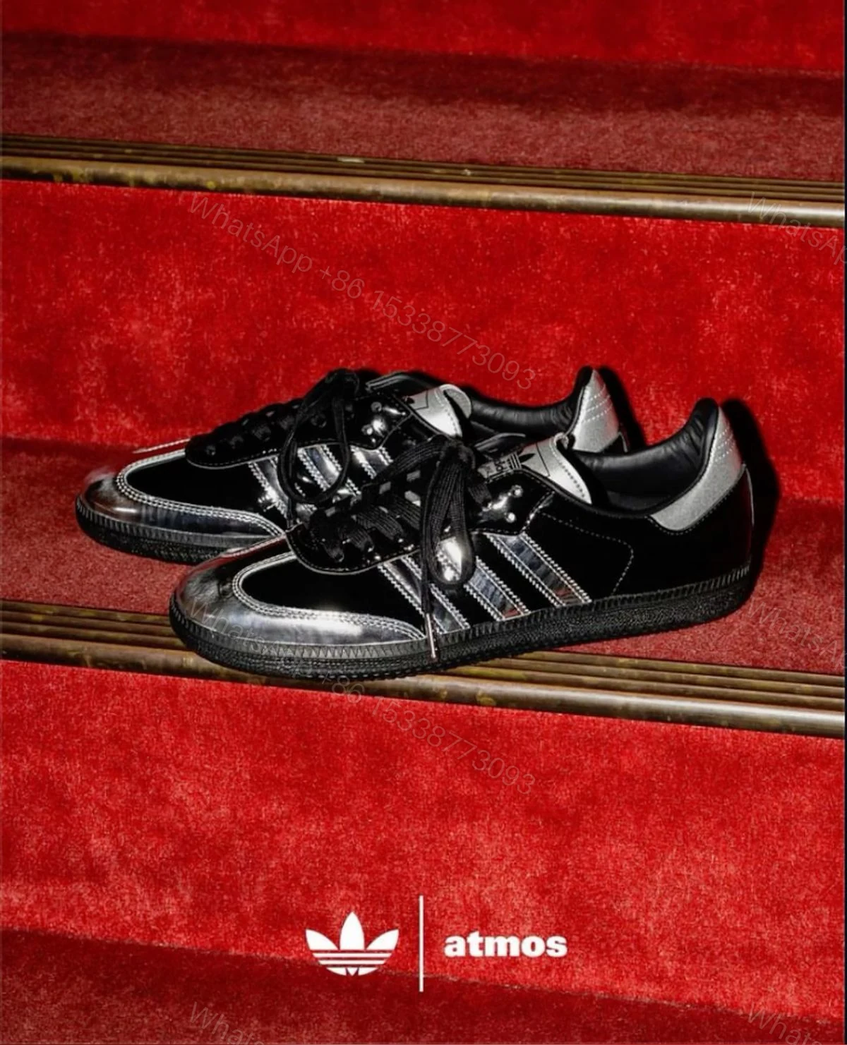 View 3 of Adidas Originals Samba Atmos First Copy Shoes — Black Silver | COD India