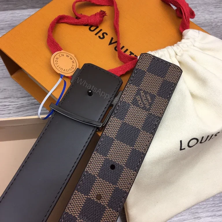 View 5 of Damier Ebony Belt: Premium LV Canvas, Matte Buckle, Adjustable