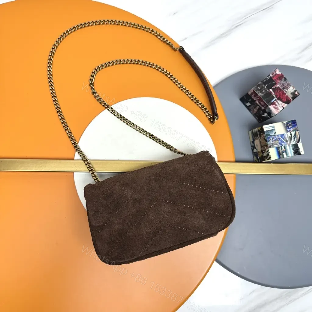 View 5 of Lux Velvet YSL-Inspired Shoulder Bag in Rich Brown