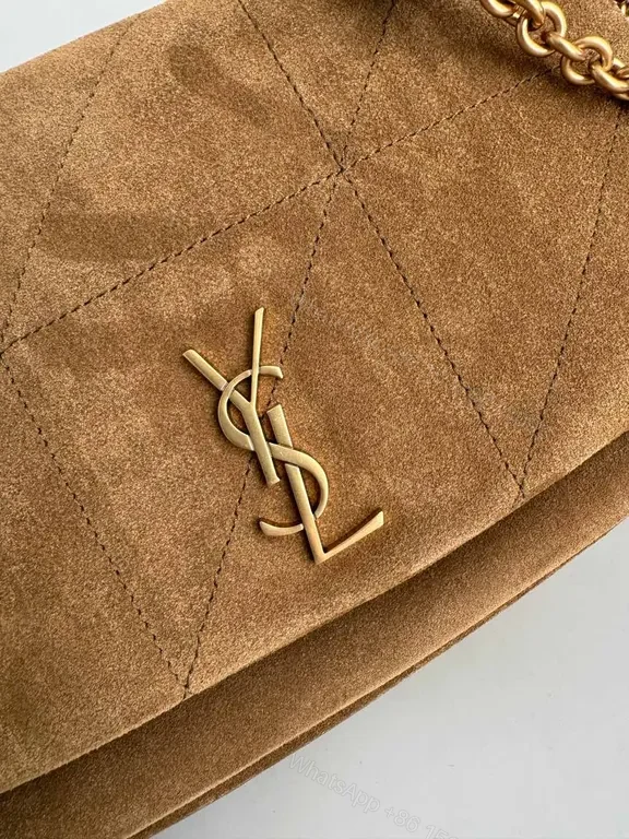 View 2 of Soft Suede Quilted Shoulder Bag Gold Chain â€” Everyday Luxe Bag