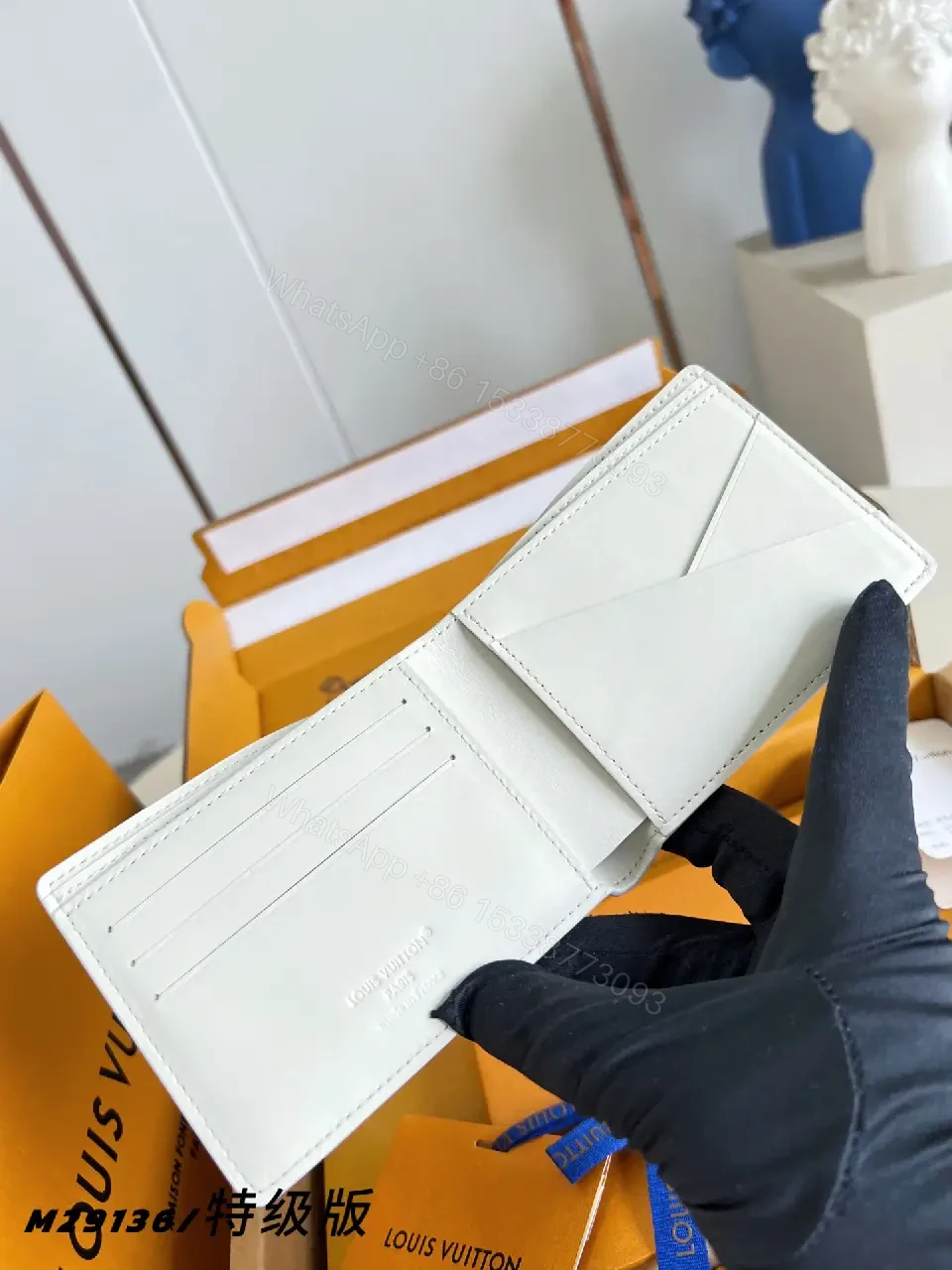 View 2 of Blue Gray LV Monogram Compact Bi-fold Wallet