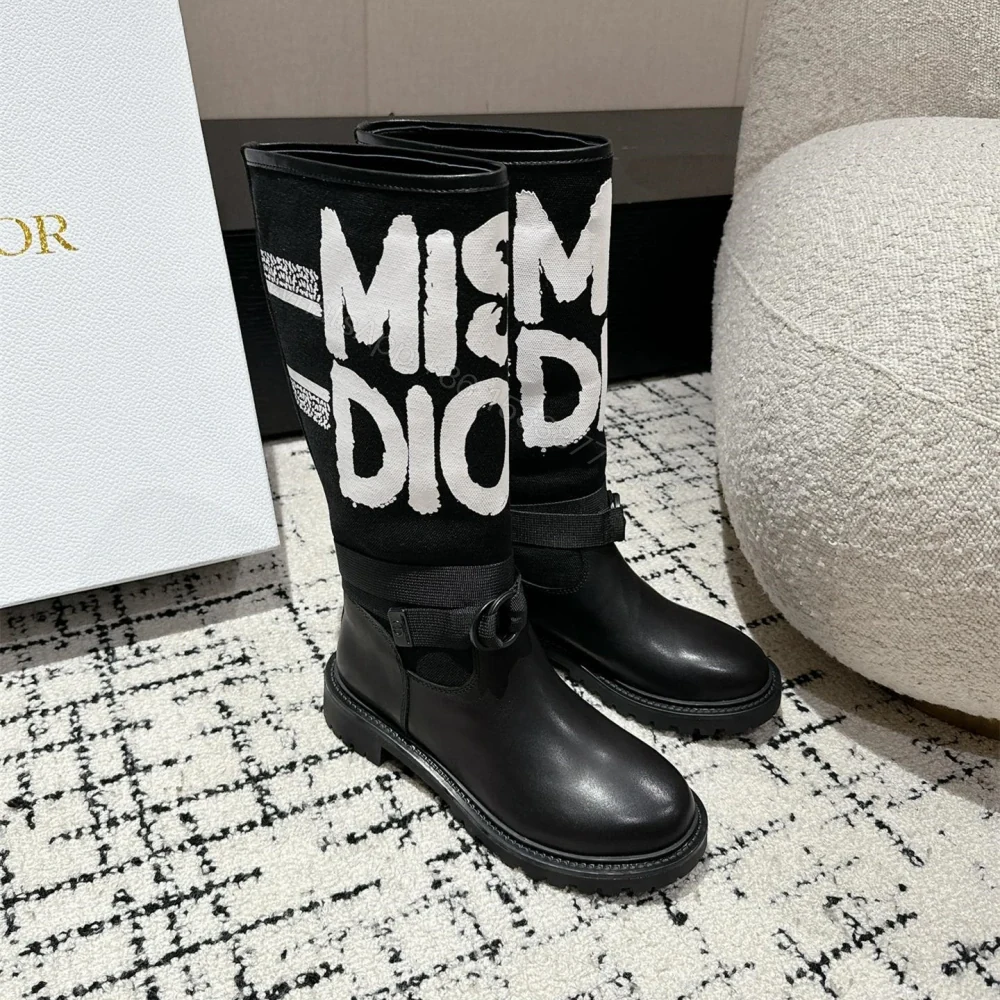 View 2 of 高仿Dior*D-Major系列KDI929塗鴉中筒靴黑色免檢版