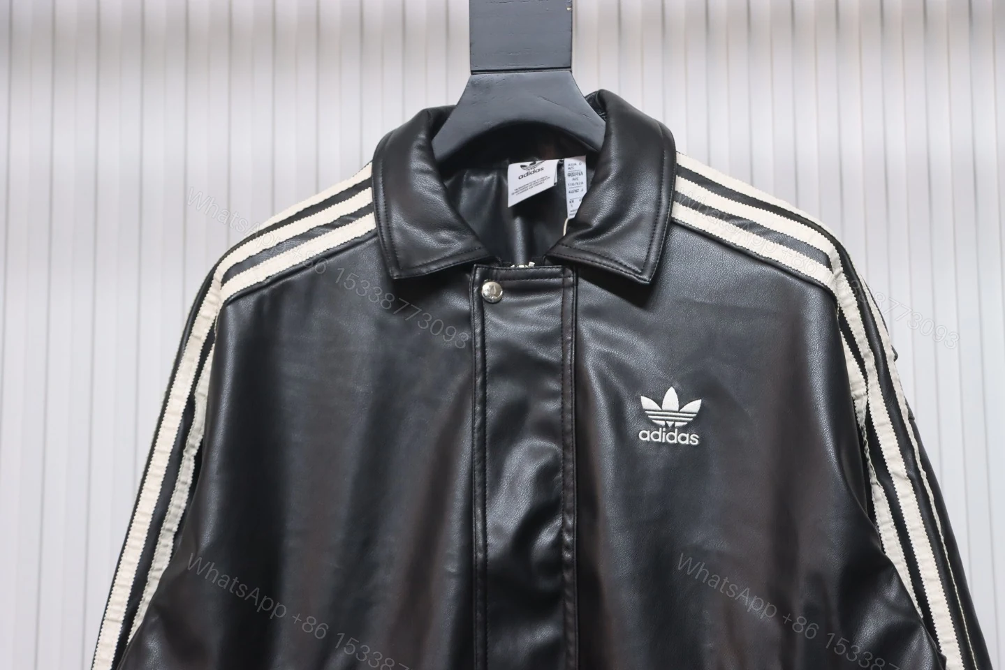 View 2 of Adidas X FEIFEI RUAN Collar Leather Jacket