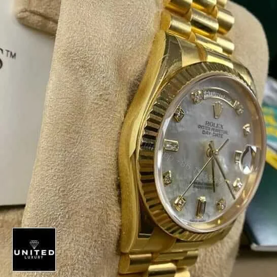 View 4 of Rolex Day-Date 128238 Yellow Gold Mother Of Pearl Dial Replica