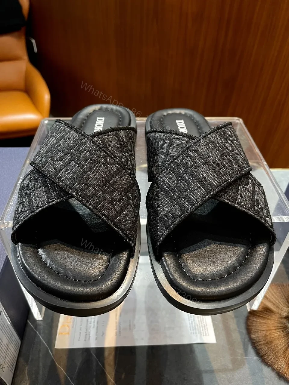 View 5 of Patterned Luxury Sandals - jacquard, comfort, slide