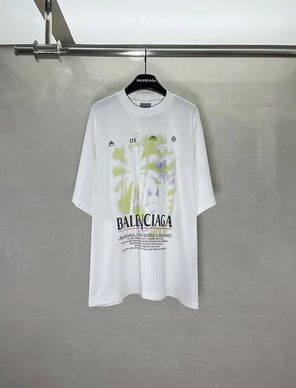 White Oversize Tee Tie-Dye Graphic BALENCIAGA Tee — view 1