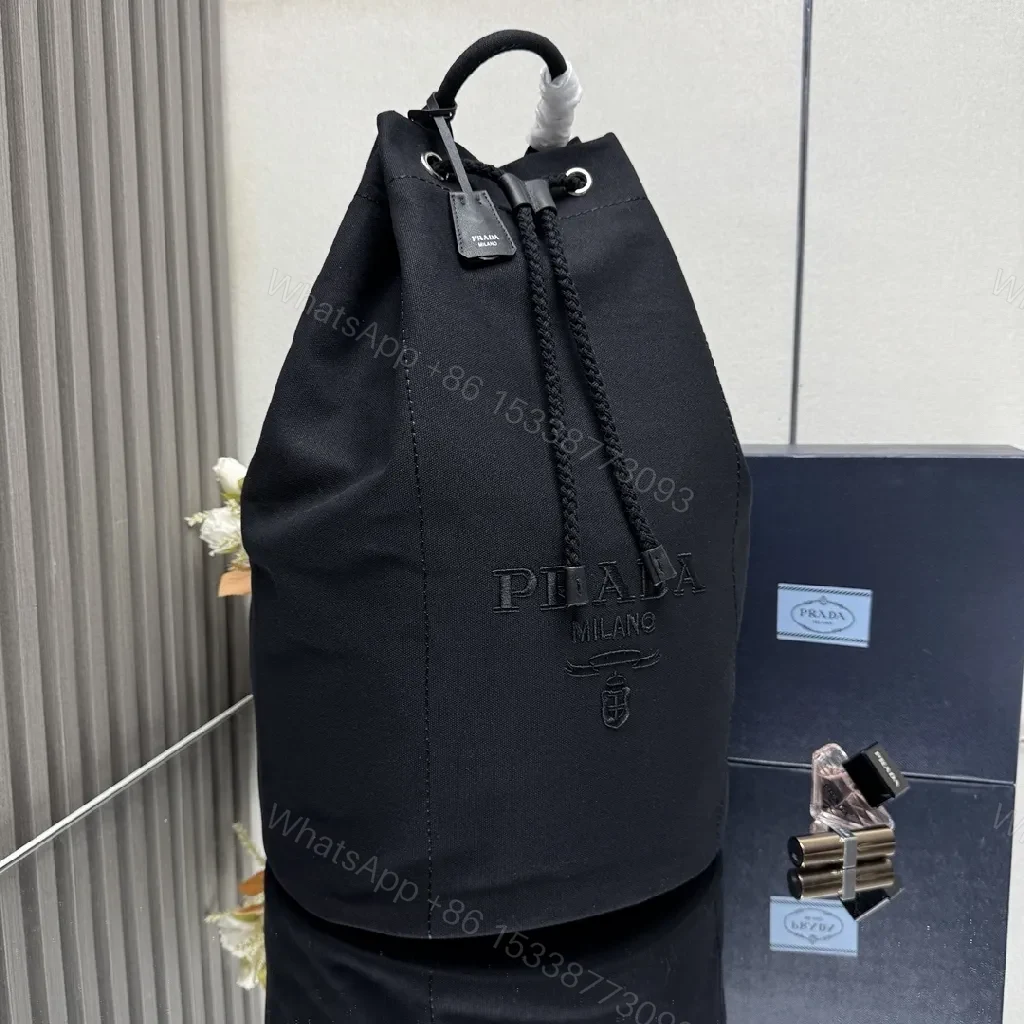 View 9 of Minimalist Black Drawstring Backpack — Subtle Luxury, Everyday
