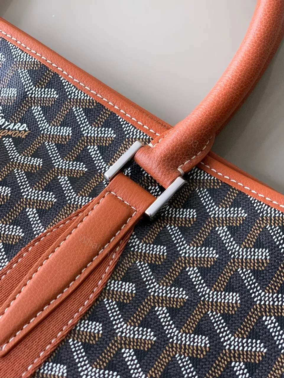 View 3 of Structured Signature Tote: Leather Trim, Modern Minimalist, Luxe Durability, Tote