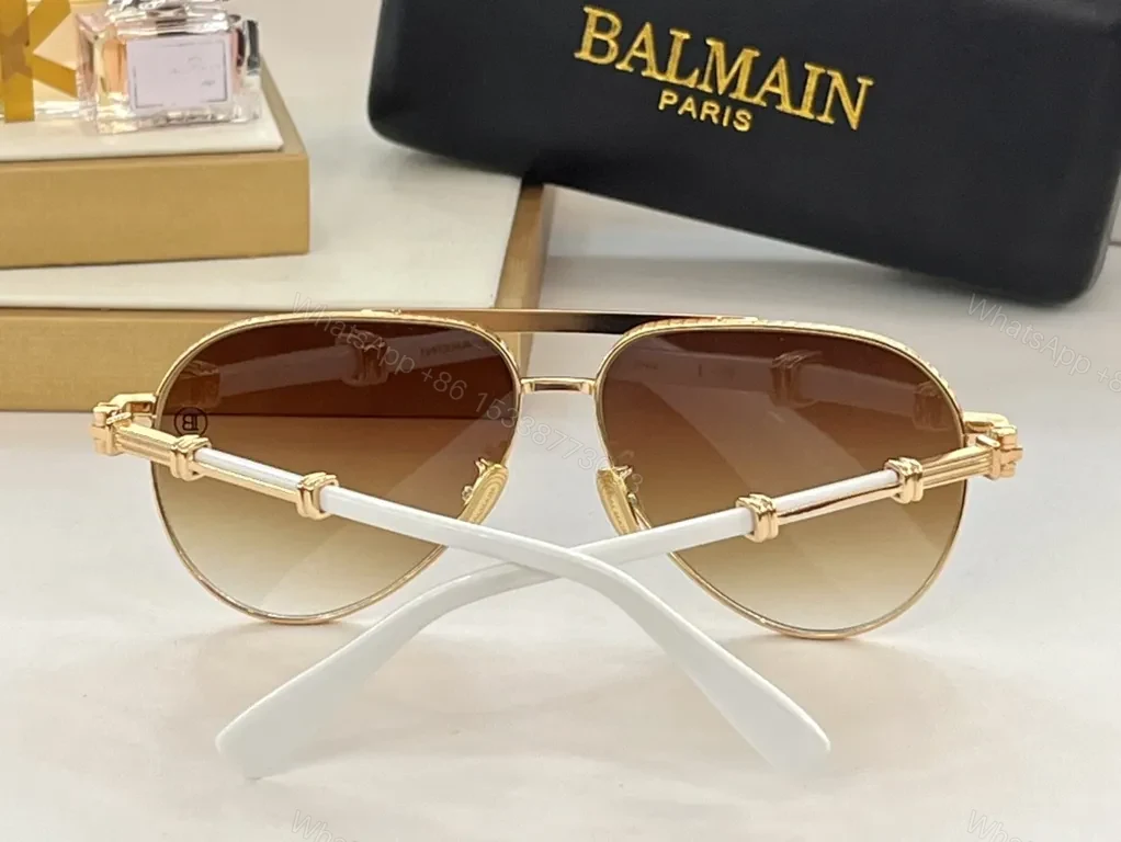 View 8 of Gold-Tone Balmain Aviators: Luxe Gradient Lenses Sunglasses
