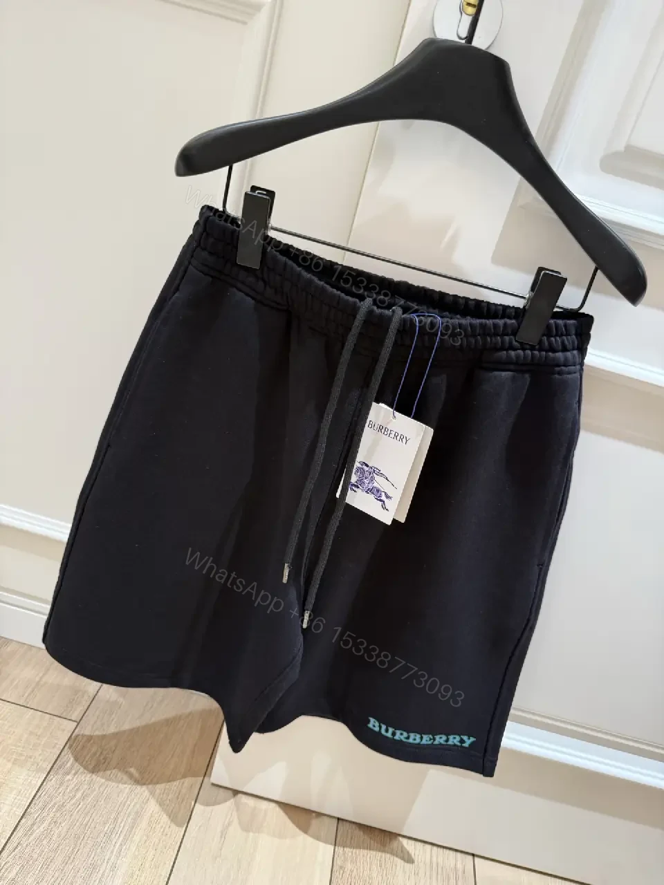 View 9 of Black Cotton Sweatshorts Burberry Logo