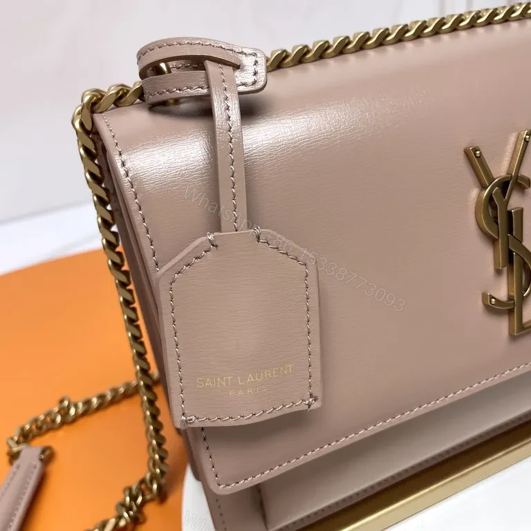 View 5 of Chic Leather Crossbody with Gold Logo â€“ Luxe Everyday Bag