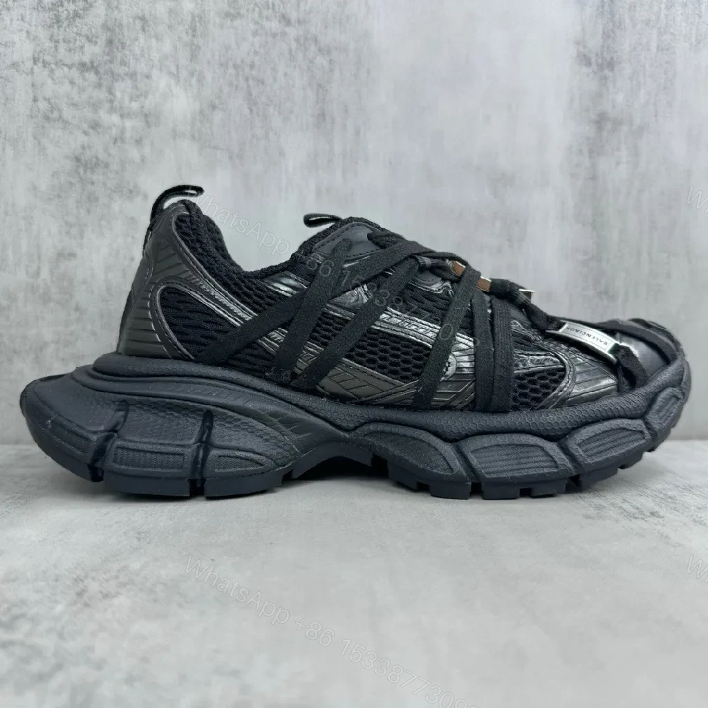 View 7 of Black Premium Knit-Upper High-Tops with Straps and Hardware