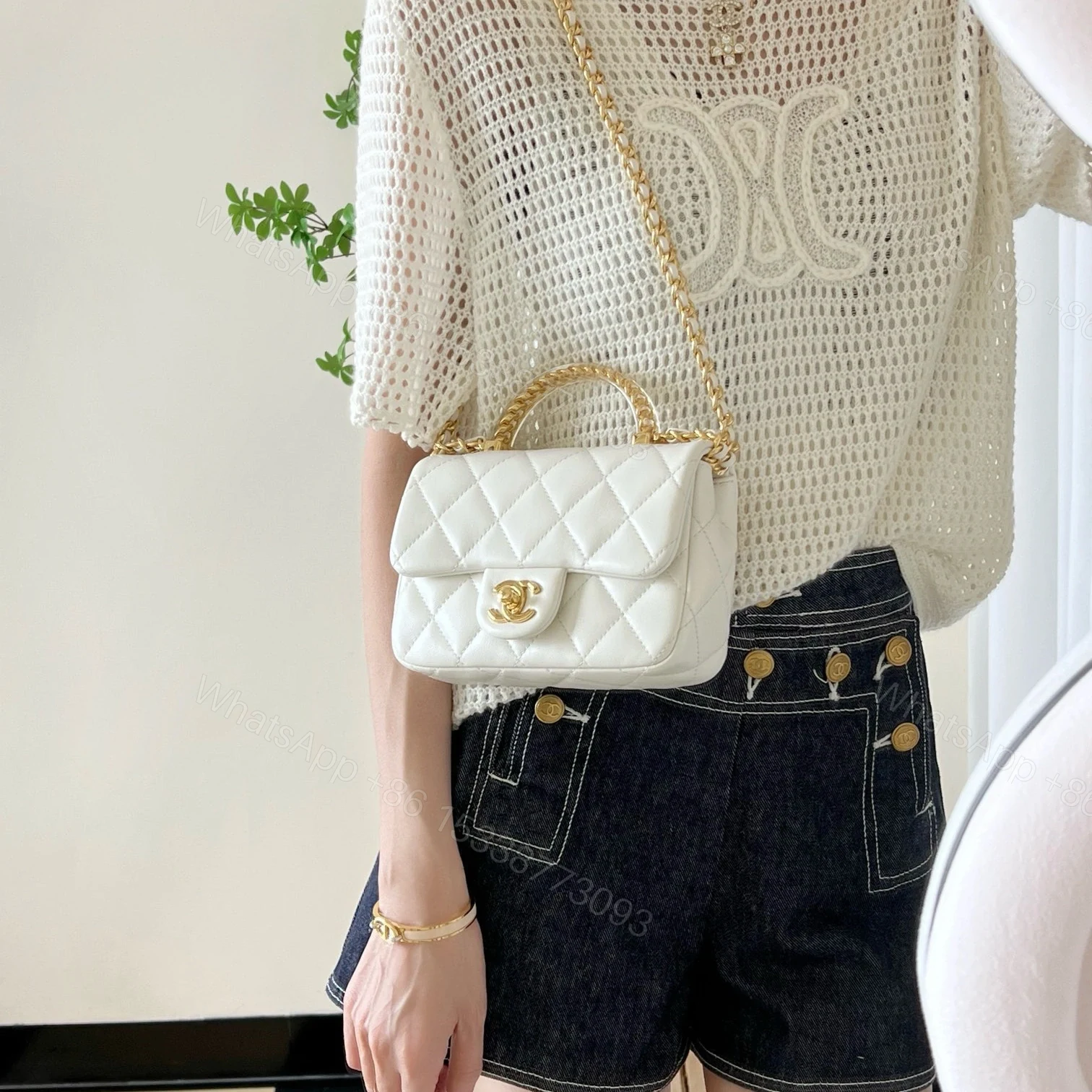 View 16 of 高仿Chanel*24S系列AS4847小羊皮白色單肩包免檢版