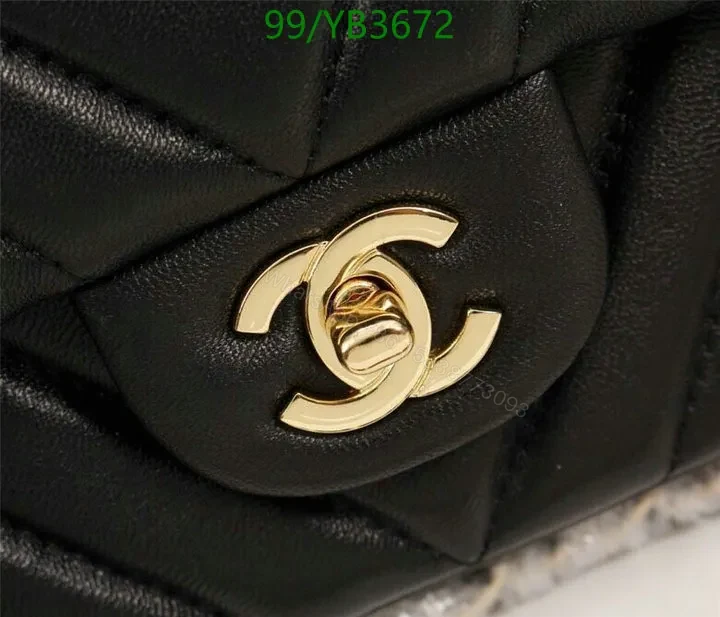 View 3 of Chanel Chevron Quilted Mini Rectangular Flap Bag – Black Leather
