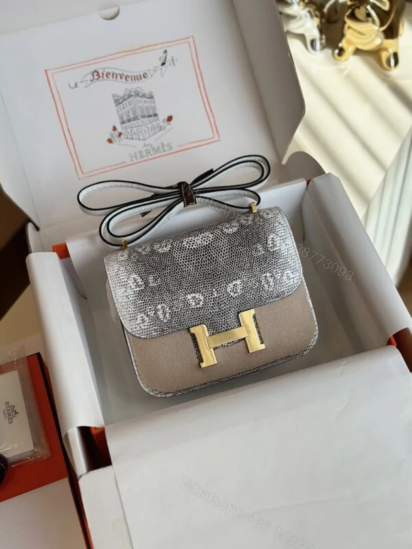 View 11 of Hermes Constance 19 Omber Genuine Lizard Leather Palladium Hardware