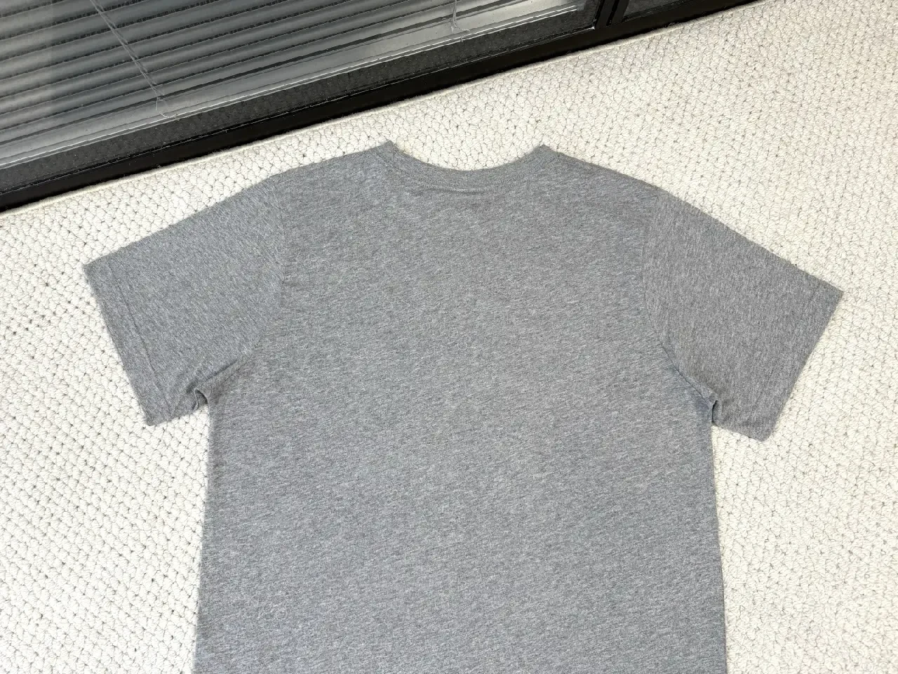 View 10 of Soft Gray Cotton Tee – Subtle Logo, Everyday Luxe, Crew Neck