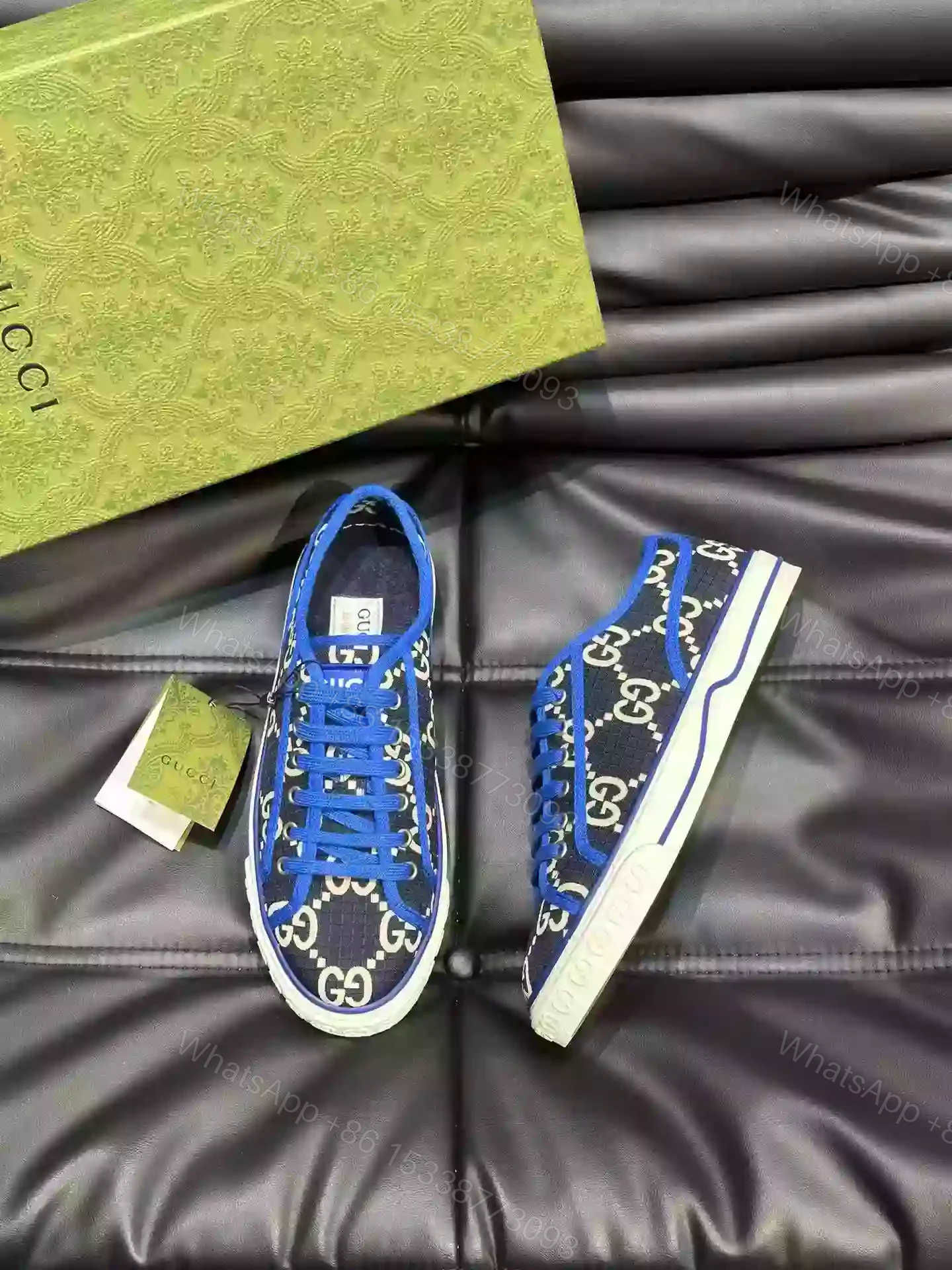 View 2 of GUCCI TENNIS 1977 SHOES SNEAKERS IN BEIGE/BLUE – GC281