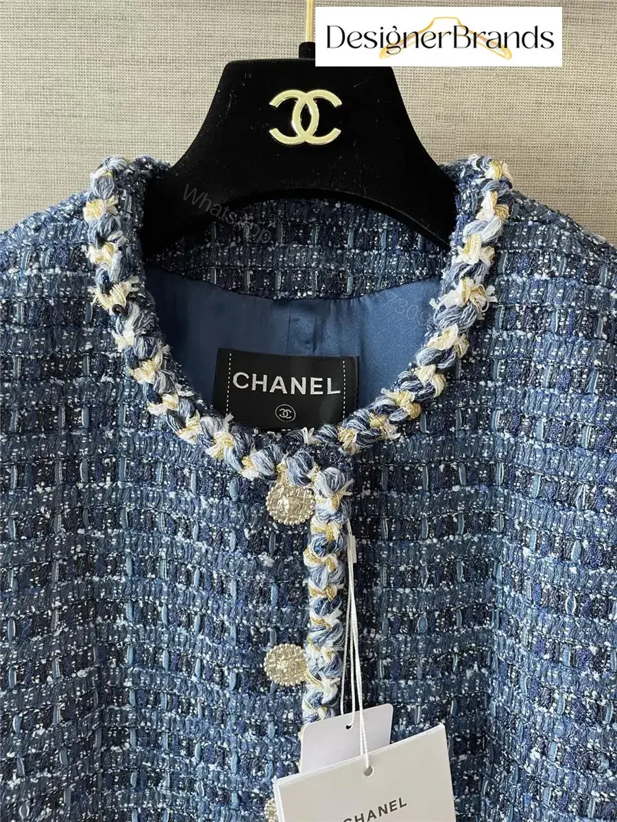 View 2 of Navy Tweed Vest: Structured Luxe, Braided Trim Detail