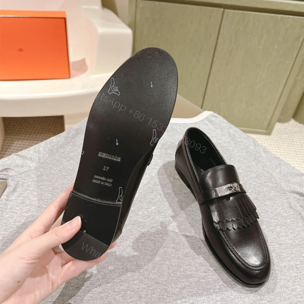 View 6 of 高仿Hermes*H241008Z02小牛皮樂福鞋黑色免檢版
