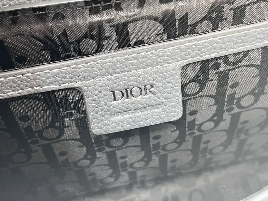 View 5 of Gray Leather Crossbody: Compact Luxury with Signature Clasp