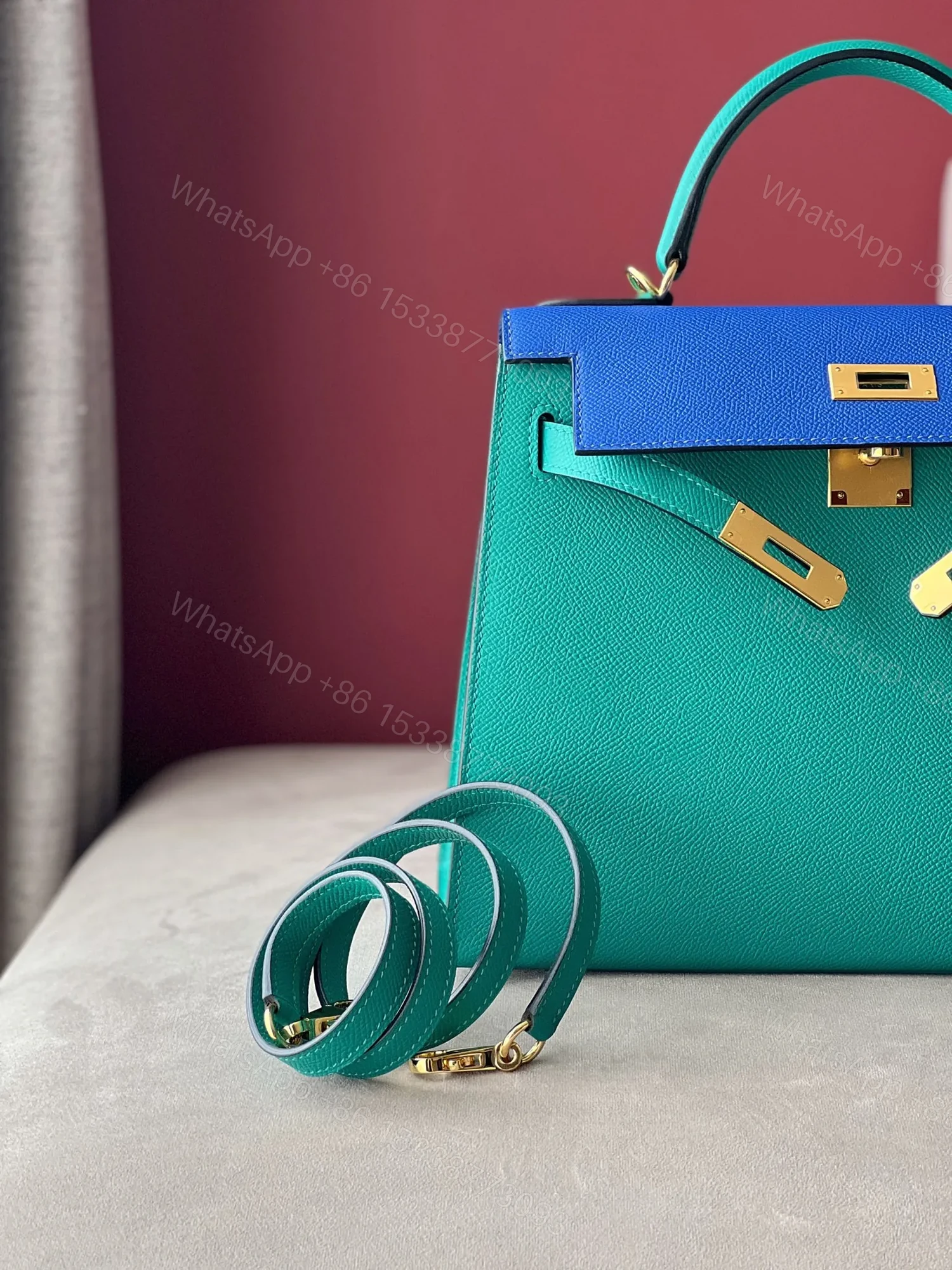 View 6 of HN 28 Epsom Light Blue/ Electric Blue Palladium Hardware