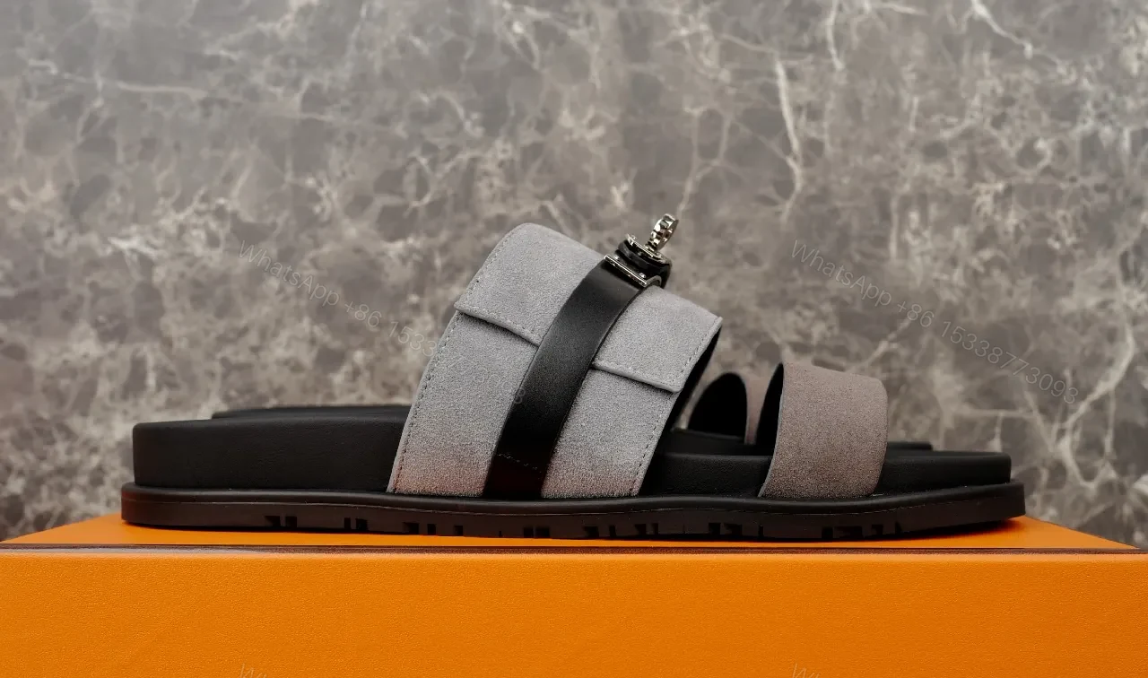 View 9 of Two-Tone Strappy Sandals with Signature Hardware - Elevated Comfort