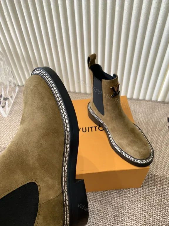 View 2 of Textured Chelsea Boot: Suede, LV Emblem, All-Weather Comfort