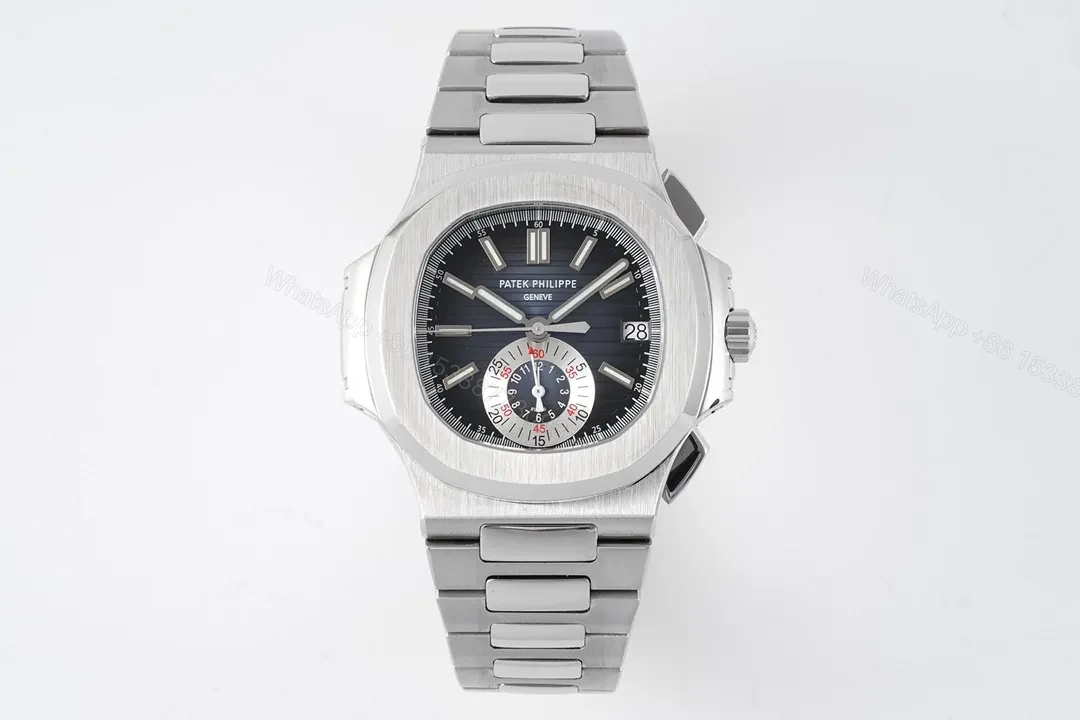 Patek Philippe 5980 Silver Chronograph Watch — view 1