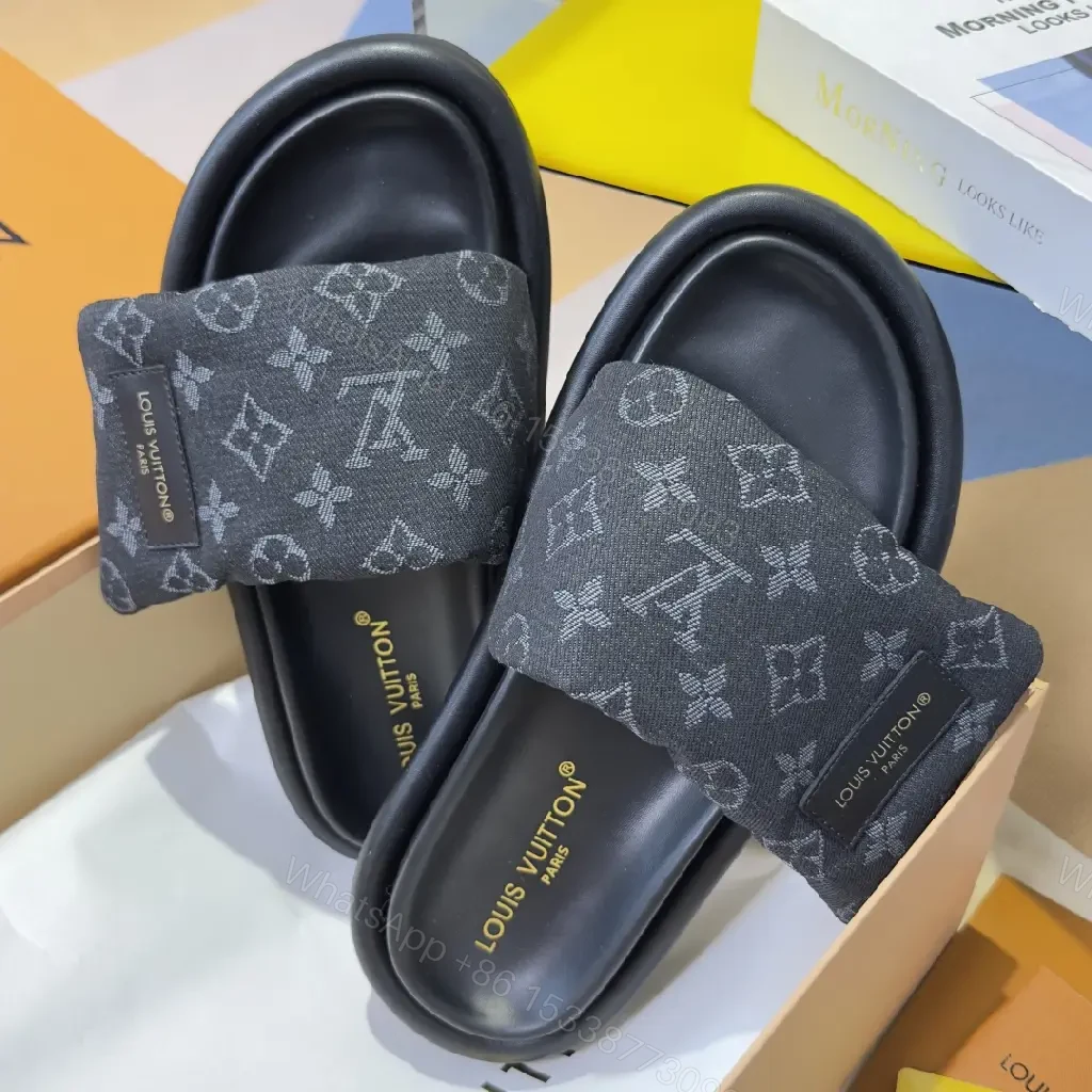 View 8 of Monogram-Print Slide Sandals with Signature Comfort