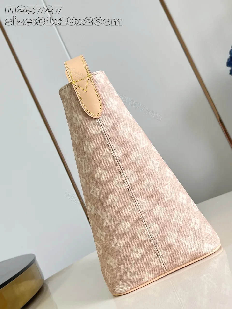 View 2 of Soft Pink Monogram Tote: Modern Luxe, Everyday Ready