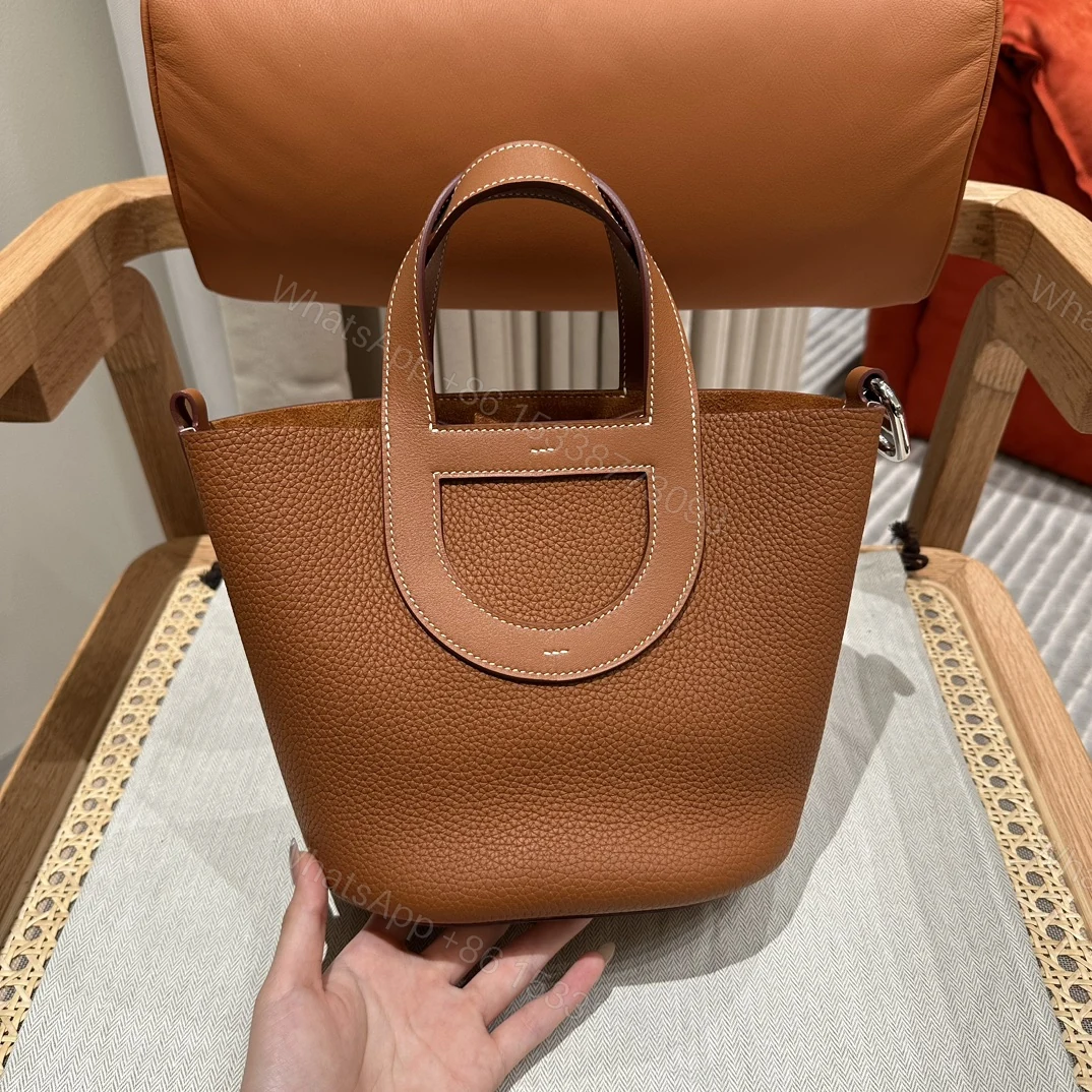 Hermes 高仿 女款 Picotin Lock 手提包 焦糖色水桶包 氣質輕奢風 — view 1