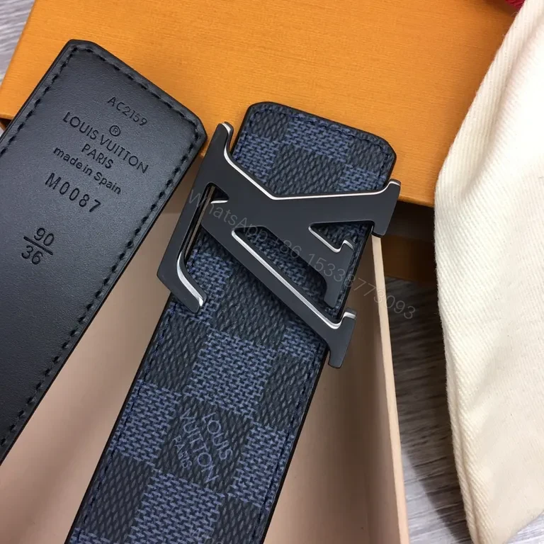 View 9 of Damier Graphite Belt: Luxury Palladium LV Buckle, 3cm