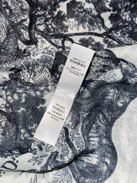 View 6 of Toile Scarve: Monochrome Dior-Print Silk-Feel Scarf