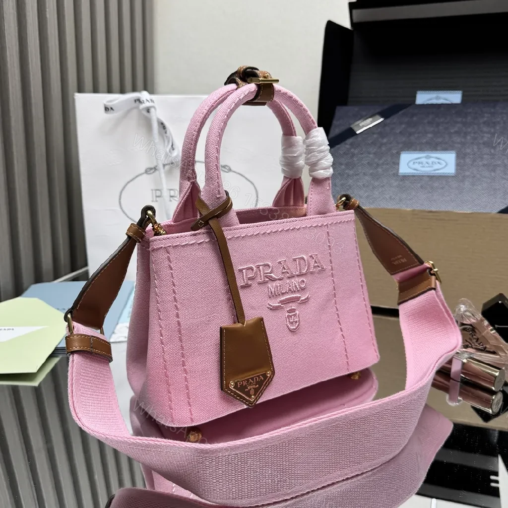 View 7 of Chic Pink Canvas Mini Bag with Textured Finish and Hardware