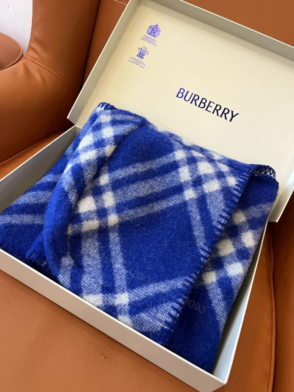 View 6 of Cozy Blue Plaid Wrap: Luxe Fleece, Multi-Season Warmth