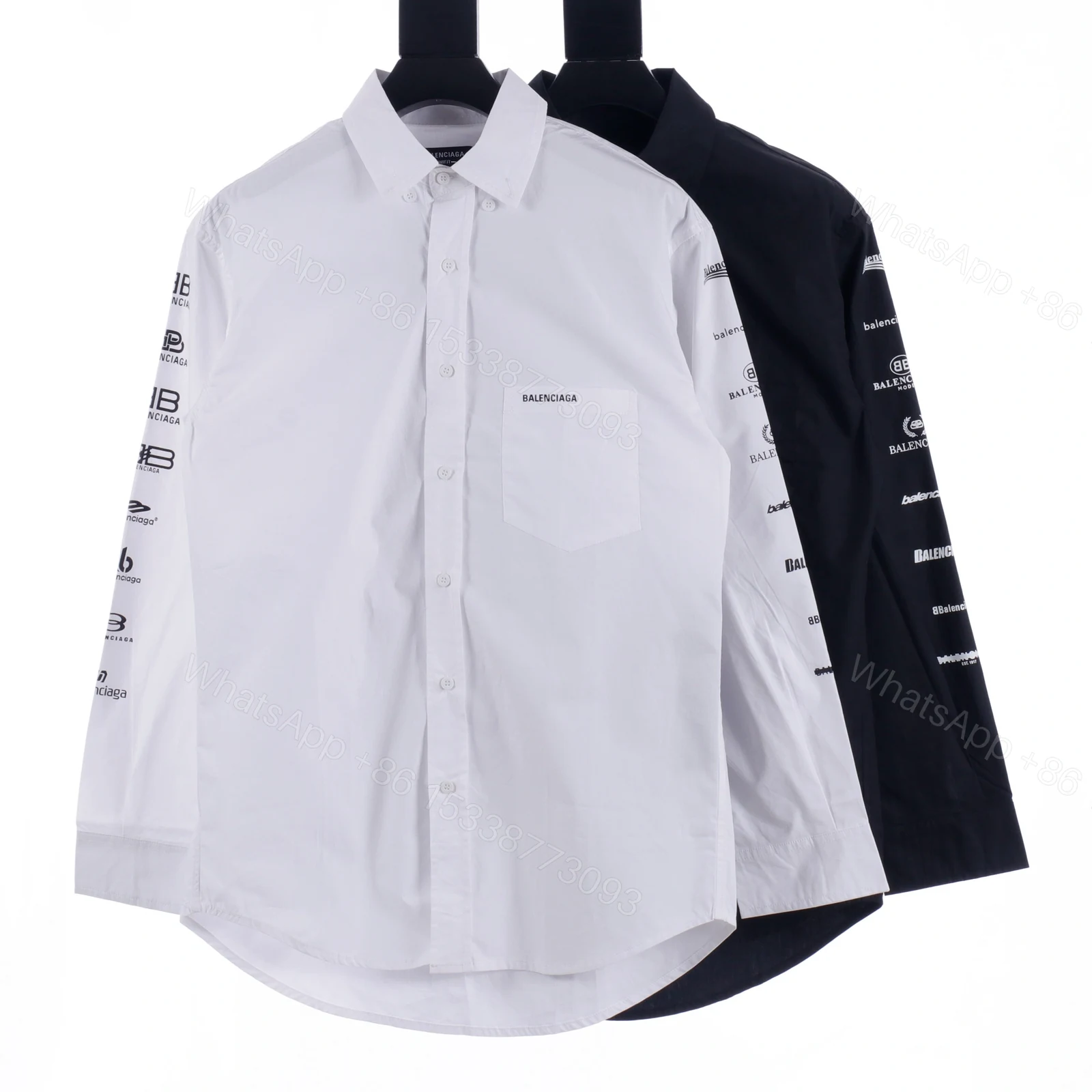 View 11 of 高仿Balenciaga*SS24系列725377歷代LOGO襯衫黑色