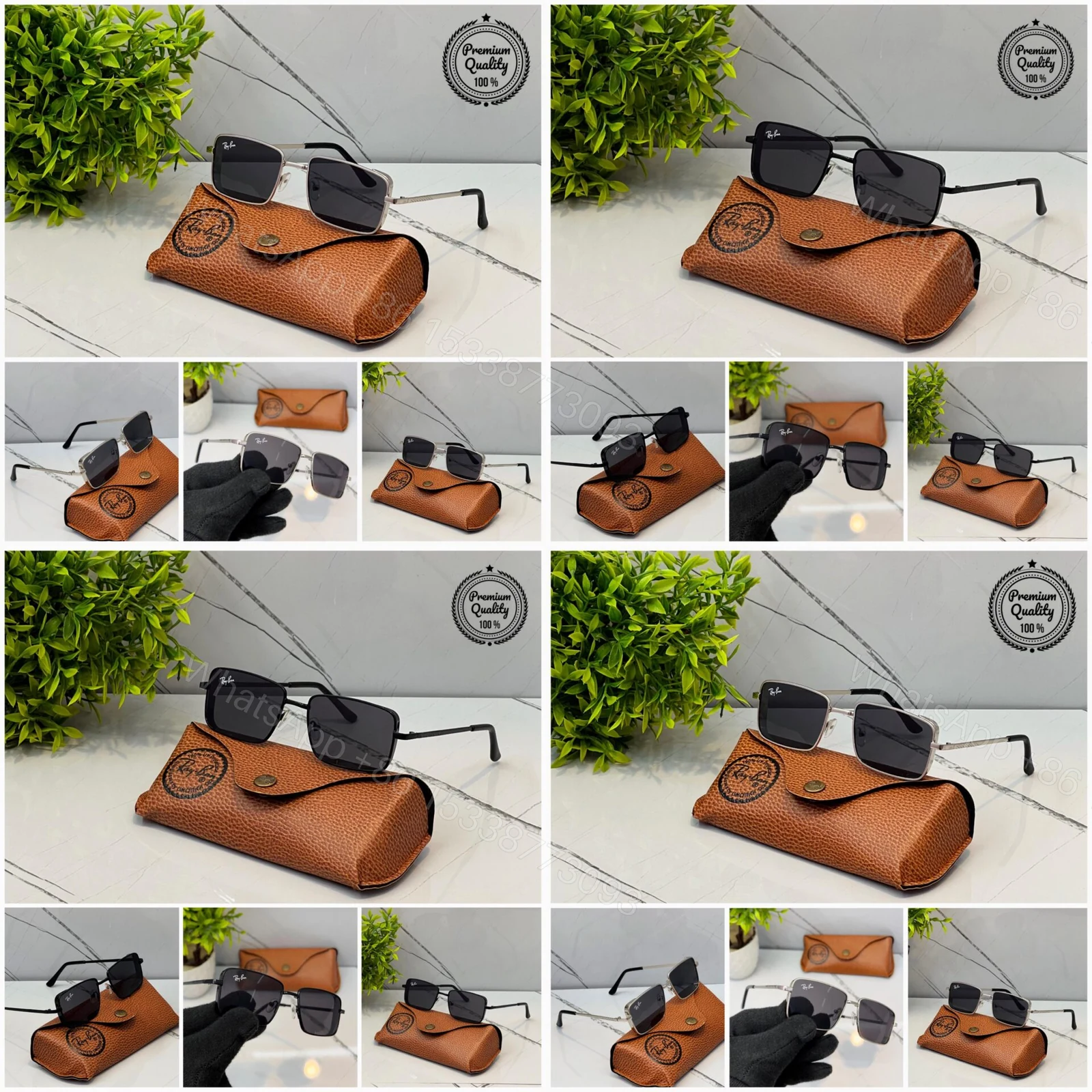 View 4 of Ray-Ban Square Silver Black Lens Sunglasses