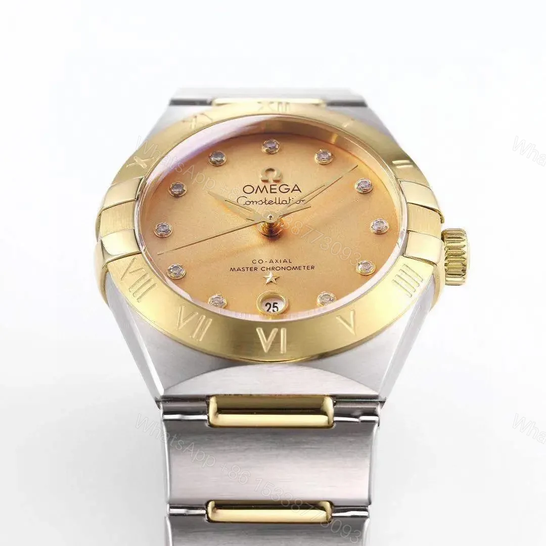 View 3 of Omega Constellation 29mm Women’s Watch V6 Version Two-Tone Stainless Steel and Yellow Gold Champagne Dial with Diamond Markers